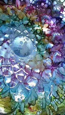 BLUE GREEN AND PURPLE ABSTRACT