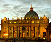 SUNSET AT ST, PETER'S BASILICA