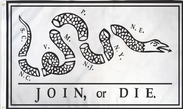 THE JOIN OR DIE FLAG