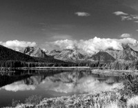 OXBOW REFLECTION - THE TETONS B&W